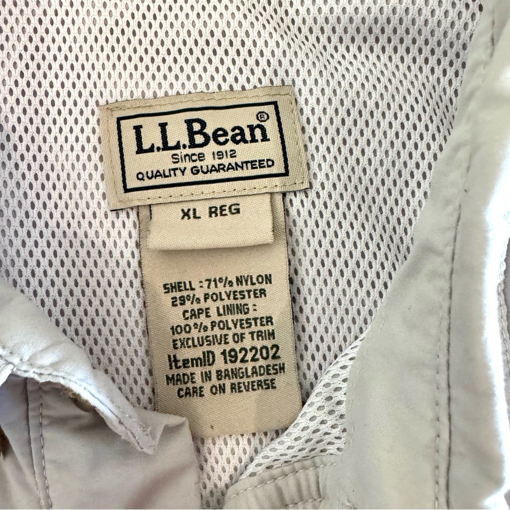 L.L. Bean XL Vented Fishing Shirt Gray Long Sleeve Mesh-Lined - Picture 3 of 9